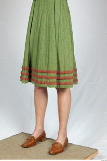  Photos Woman in Historical Dress 16 20th century Green Dress leather shoes lower body skirt 0002.jpg